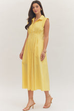 Load image into Gallery viewer, NEWEST ARRIVAL Butter Yellow or Red Zipper Front Midi Dress
