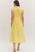 Load image into Gallery viewer, NEWEST ARRIVAL Butter Yellow or Red Zipper Front Midi Dress
