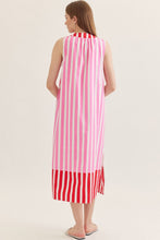 Load image into Gallery viewer, NEWEST ARRIVAL Pink/Red Striped Midi Dress
