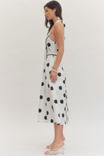 Load image into Gallery viewer, NEWEST ARRIVAL Black or Navy Polka Dot Halter Midi Dress
