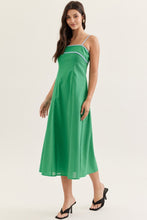 Load image into Gallery viewer, NEWEST ARRIVAL Green/Blue Contrast Trim Midi Dress
