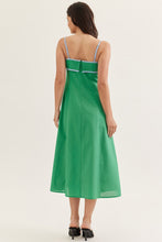 Load image into Gallery viewer, NEWEST ARRIVAL Green/Blue Contrast Trim Midi Dress
