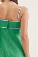 Load image into Gallery viewer, NEWEST ARRIVAL Green/Blue Contrast Trim Midi Dress
