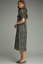 Load image into Gallery viewer, NEWEST ARRIVAL Navy Floral Ruffle Mock Neck Midi Dress
