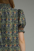 Load image into Gallery viewer, NEWEST ARRIVAL Navy Floral Ruffle Mock Neck Midi Dress
