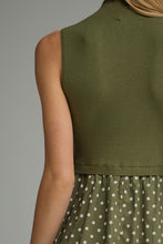 Load image into Gallery viewer, NEWEST ARRIVAL Olive Green/Off White Polka Dot Knit Contrast Midi Dress
