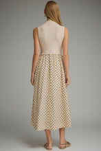 Load image into Gallery viewer, NEWEST ARRIVAL Cream/Black Polka Dot Knit Contrast Midi Dress

