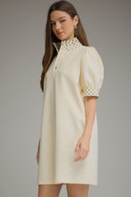 Load image into Gallery viewer, NEWEST ARRIVAL Cream/Brown Polka Dot Ruffle Collar Comfy Dress
