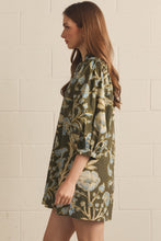 Load image into Gallery viewer, NEWEST ARRIVAL Olive/Blue Floral Print Shift Dress
