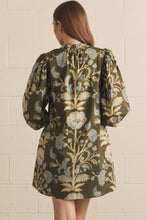 Load image into Gallery viewer, NEWEST ARRIVAL Olive/Blue Floral Print Shift Dress
