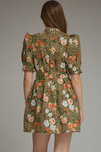 Load image into Gallery viewer, NEWEST ARRIVAL Animal Print Floral Puff Sleeve Dress
