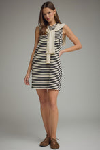 Load image into Gallery viewer, NEWEST ARRIVAL Black/Ivory Contrast Sweater Overlay Dress
