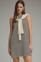 Load image into Gallery viewer, NEWEST ARRIVAL Black/Ivory Contrast Sweater Overlay Dress
