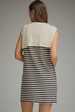 Load image into Gallery viewer, NEWEST ARRIVAL Black/Ivory Contrast Sweater Overlay Dress
