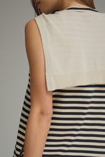 Load image into Gallery viewer, NEWEST ARRIVAL Black/Ivory Contrast Sweater Overlay Dress
