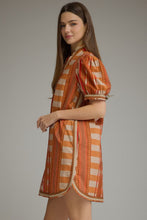 Load image into Gallery viewer, NEWEST ARRIVAL Cinnamon Orange Geometric Print Dress
