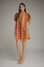 Load image into Gallery viewer, NEWEST ARRIVAL Cinnamon Orange Geometric Print Dress

