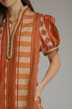 Load image into Gallery viewer, NEWEST ARRIVAL Cinnamon Orange Geometric Print Dress
