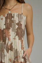 Load image into Gallery viewer, NEWEST ARRIVAL Mocha Brown Floral Pleated Midi Dress
