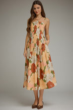 Load image into Gallery viewer, NEWEST ARRIVAL Olive Floral Pleated Midi Dress

