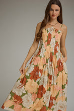 Load image into Gallery viewer, NEWEST ARRIVAL Olive Floral Pleated Midi Dress
