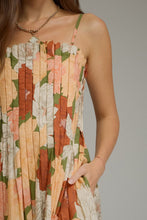 Load image into Gallery viewer, NEWEST ARRIVAL Olive Floral Pleated Midi Dress
