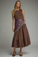 Load image into Gallery viewer, NEWEST ARRIVAL Brown Scarf Tie Midi Dress
