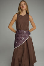 Load image into Gallery viewer, NEWEST ARRIVAL Brown Scarf Tie Midi Dress
