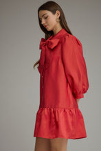 Load image into Gallery viewer, NEWEST ARRIVAL Red Shimmer Large Front Bow Dress
