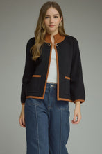 Load image into Gallery viewer, NEWEST ARRIVAL Black/Brown Front Hook Knit Sweater
