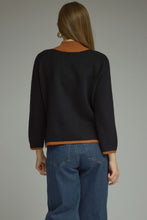 Load image into Gallery viewer, NEWEST ARRIVAL Black/Brown Front Hook Knit Sweater
