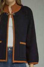 Load image into Gallery viewer, NEWEST ARRIVAL Black/Brown Front Hook Knit Sweater

