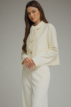 Load image into Gallery viewer, NEWEST ARRIVAL Off White Scarf Neck Suede Jacket

