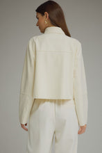 Load image into Gallery viewer, NEWEST ARRIVAL Off White Scarf Neck Suede Jacket
