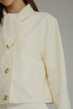 Load image into Gallery viewer, NEWEST ARRIVAL Off White Scarf Neck Suede Jacket
