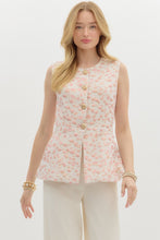 Load image into Gallery viewer, LAST ONE Pink Jacquard Long Button Down Vest
