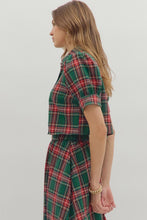 Load image into Gallery viewer, NEWEST ARRIVAL LAST ONE Green Christmas Plaid Midi Skirt Set
