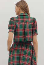 Load image into Gallery viewer, NEWEST ARRIVAL LAST ONE Green Christmas Plaid Midi Skirt Set
