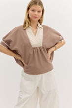 Load image into Gallery viewer, NEWEST ARRIVAL Taupe Dolman Sleeve Blouse
