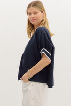 Load image into Gallery viewer, NEWEST ARRIVAL Navy Dolman Sleeve Blouse

