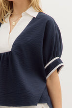 Load image into Gallery viewer, NEWEST ARRIVAL Navy Dolman Sleeve Blouse
