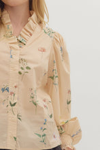 Load image into Gallery viewer, NEWEST ARRIVAL Ivory Floral Button Down Blouse
