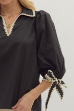 Load image into Gallery viewer, NEWEST ARRIVAL Black Bow Sleeve Blouse
