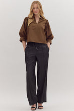 Load image into Gallery viewer, NEWEST ARRIVAL Brown Poplin Blouse
