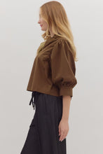 Load image into Gallery viewer, NEWEST ARRIVAL Brown Poplin Blouse
