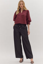 Load image into Gallery viewer, NEWEST ARRIVAL Burgundy Wine Poplin Blouse
