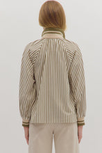 Load image into Gallery viewer, NEWEST ARRIVAL Olive Green/Ivory Striped Contrast Combo Blouse
