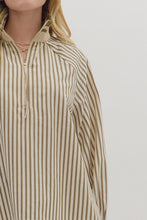 Load image into Gallery viewer, NEWEST ARRIVAL Olive Green/Ivory Striped Contrast Combo Blouse
