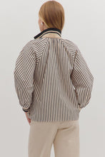 Load image into Gallery viewer, NEWEST ARRIVAL Black/Ivory Striped Contrast Combo Blouse
