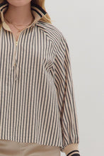 Load image into Gallery viewer, NEWEST ARRIVAL Black/Ivory Striped Contrast Combo Blouse
